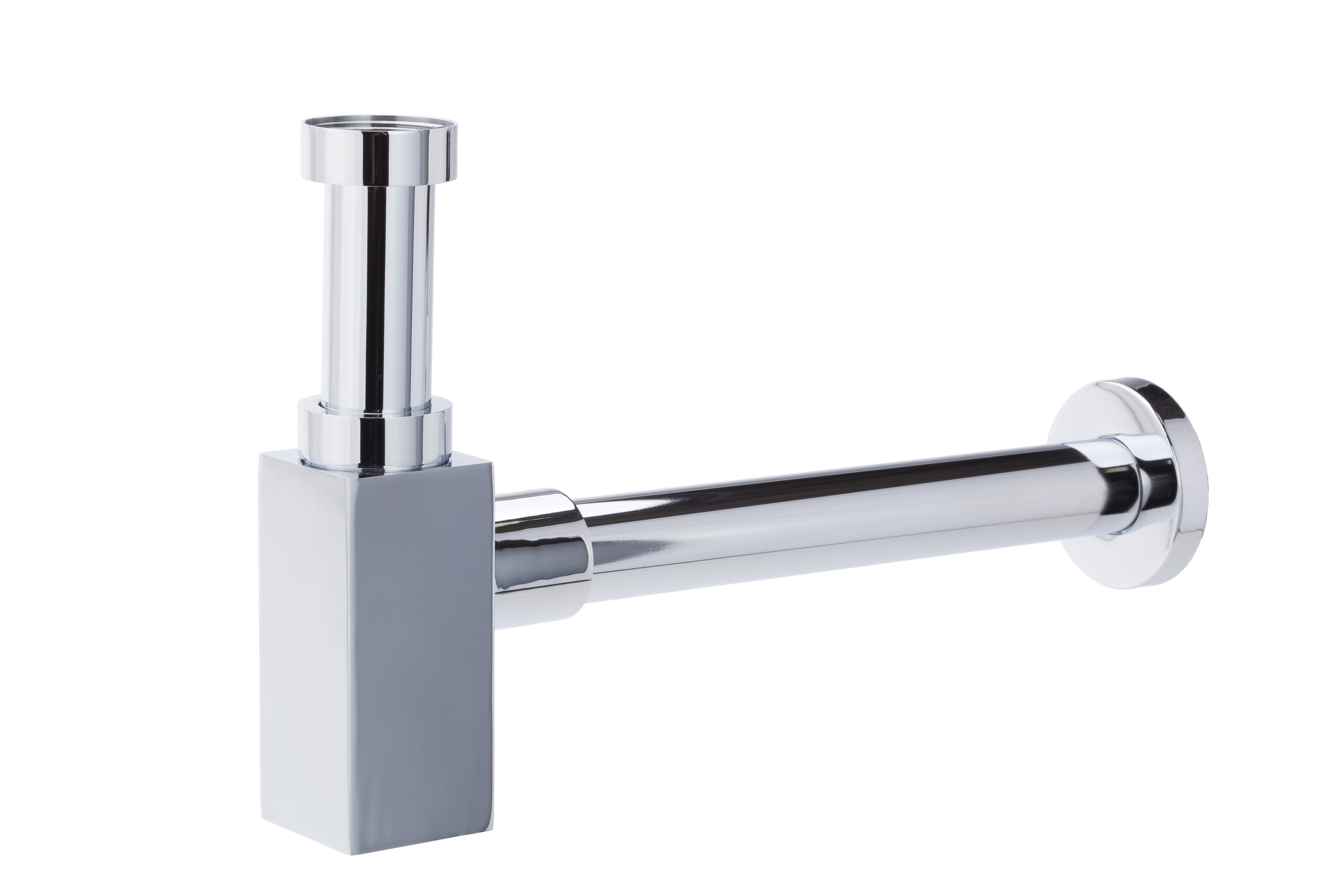 Sifoane, ventile si racorduri - Sifon lavoar rectangular tip butelie Kleome din alama 1 1/4"x32 mm, crom