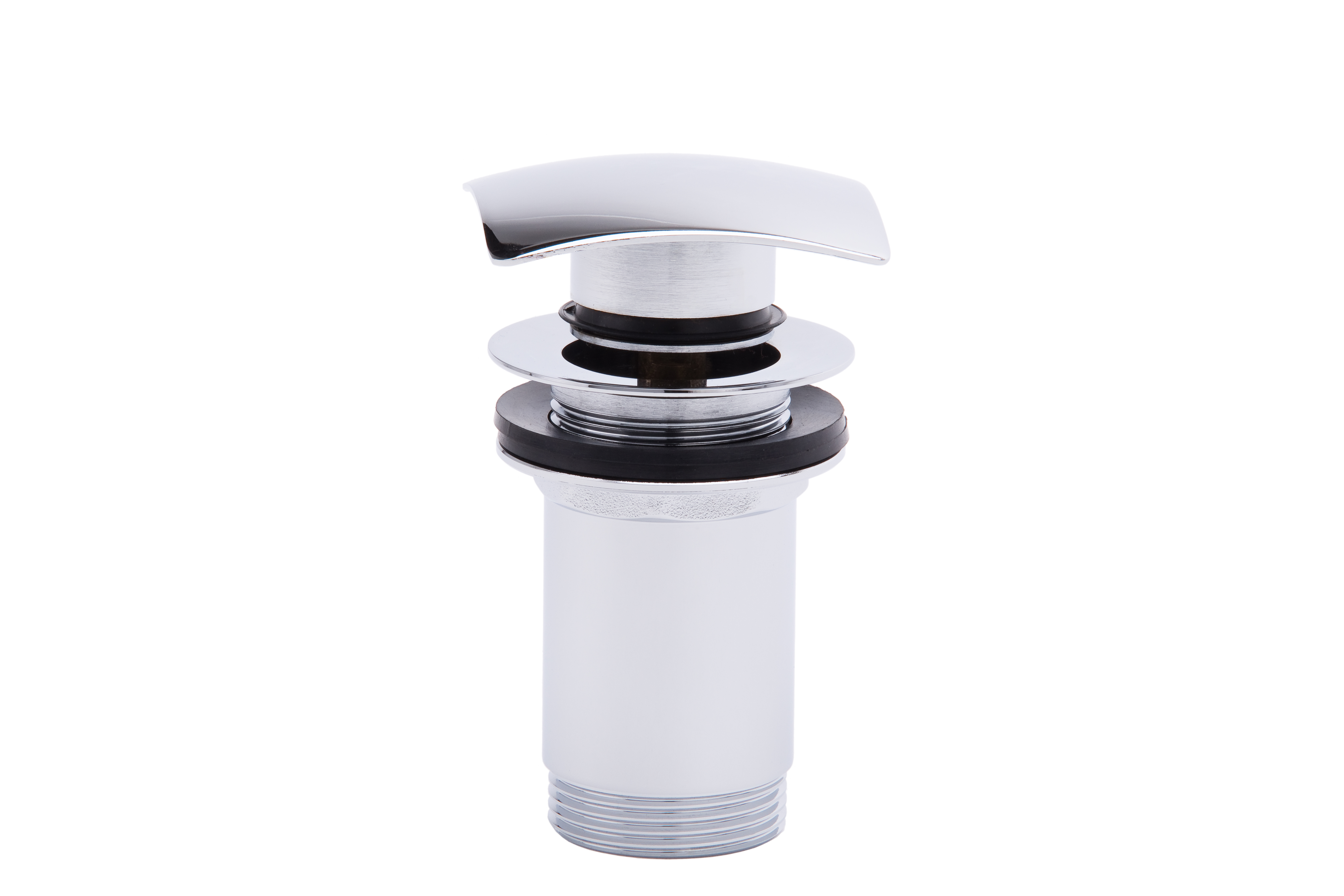 Sifoane, ventile si racorduri - Ventil lavoar click-clack cu dop patrat, cu preaplin G1 1/4" alama, crom