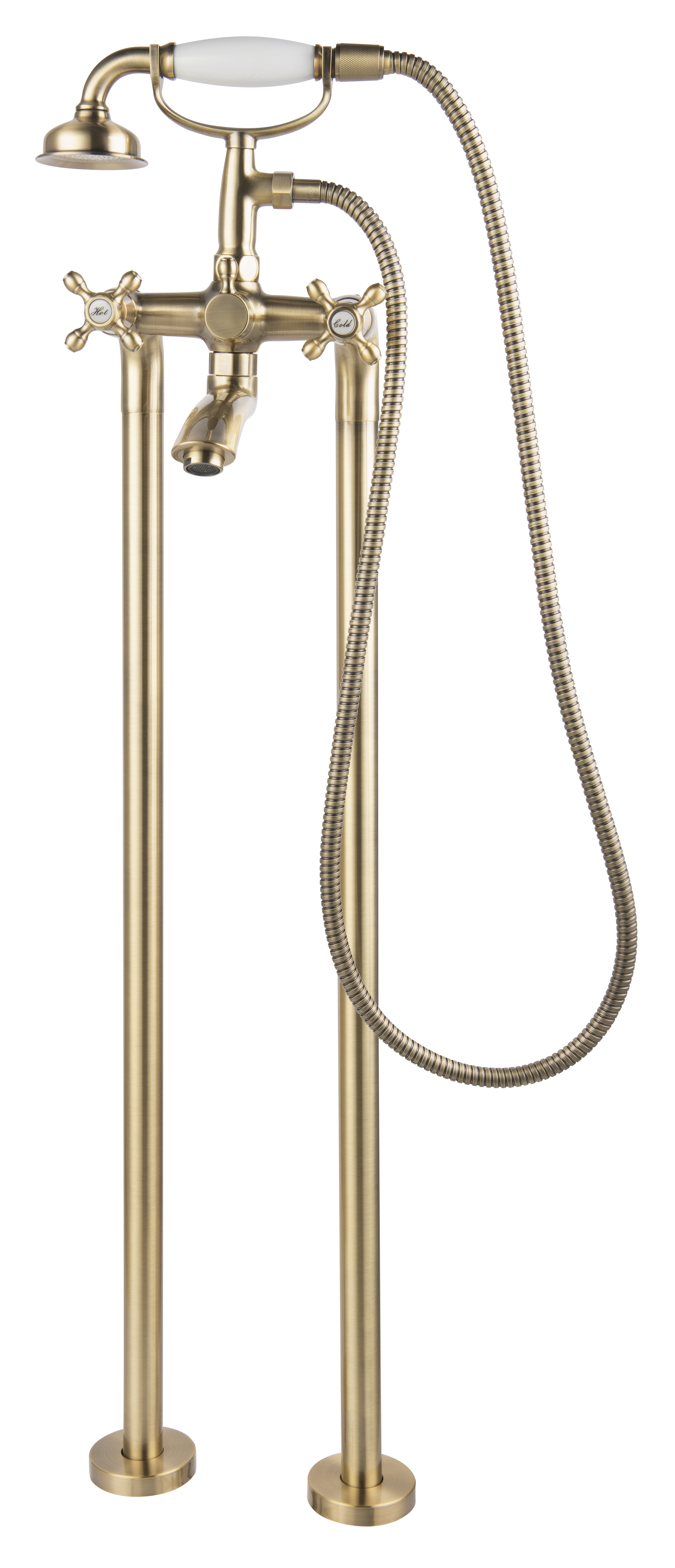 Baie - Baterie cada freestanding FDesign Lacrima, bronz periat