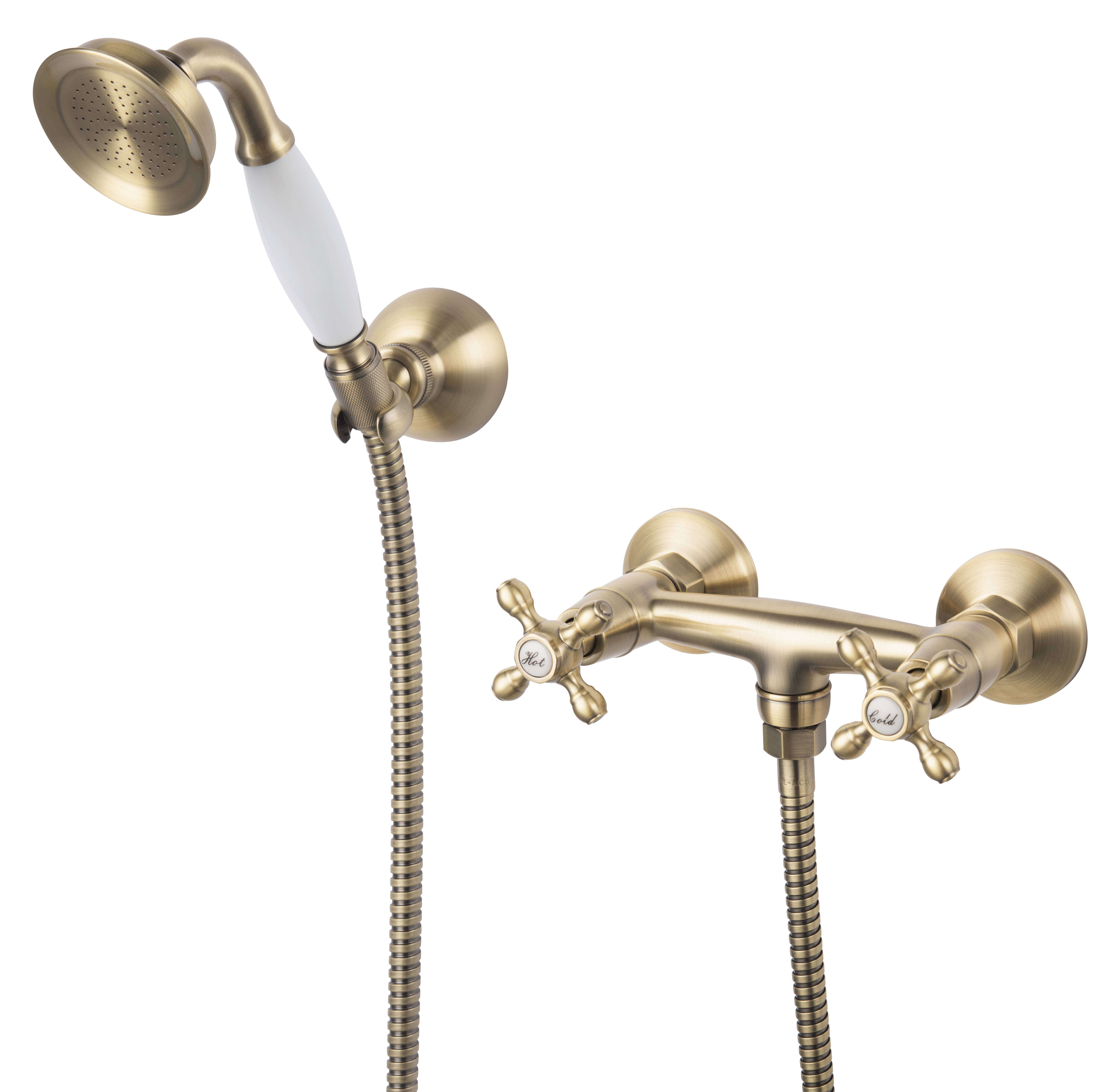Baterie dus FDesign Lacrima cu para si furtun dus, bronz periat [3]