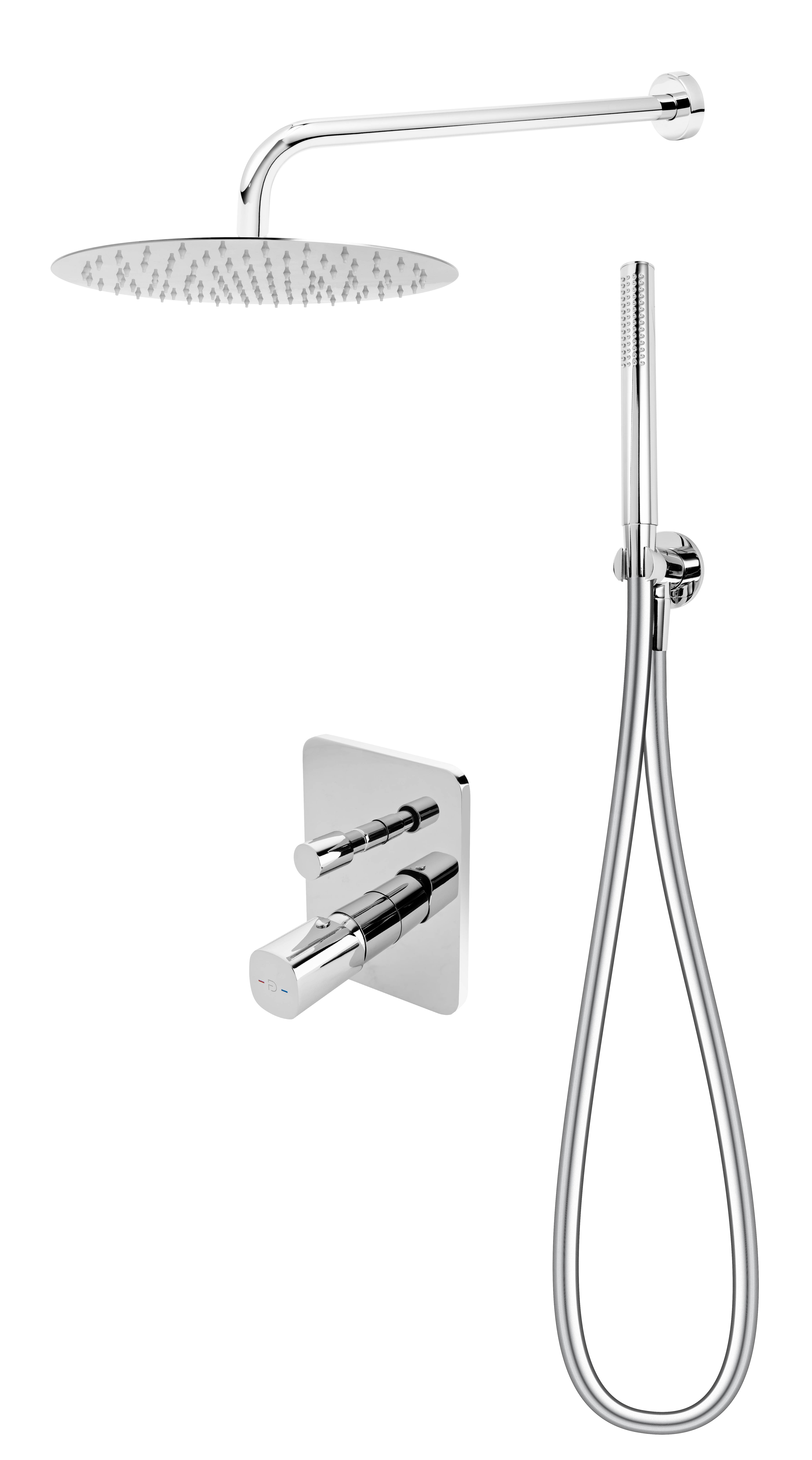 Set de dus incastrat FDesign Meandro, cu palarie rotunda, crom lucios [3]