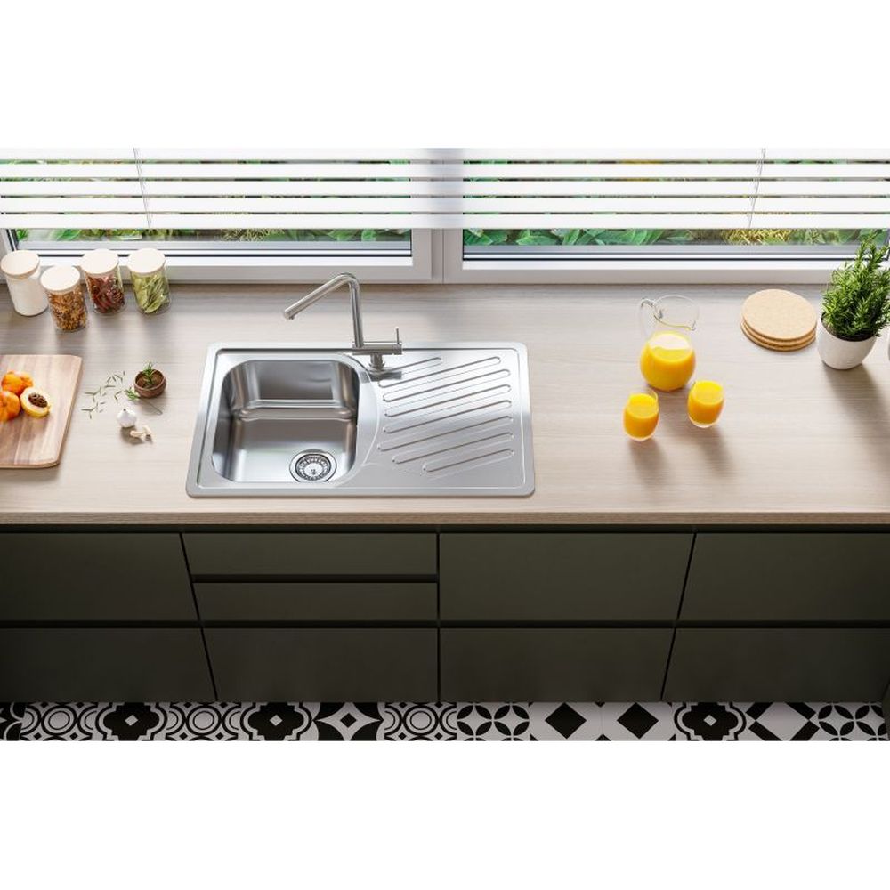 Chiuveta bucatarie inox satin cu picurator, reversibila, Alveus Elegant 30 [4]