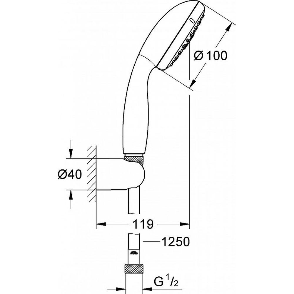 Set de dus crom Grohe, New Tempesta 100 [2]