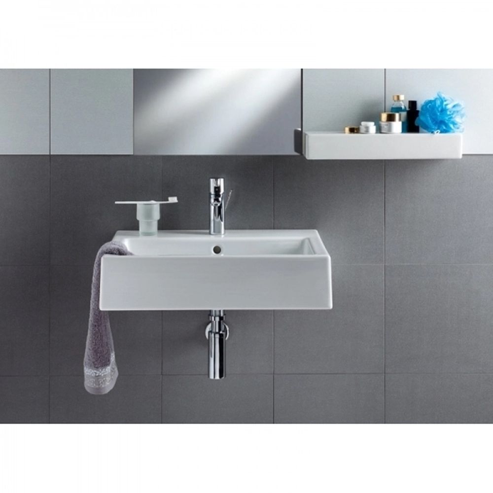 Lavoar baie suspendat alb lucios 50 cm, dreptunghiular, Kolo Twins [2]