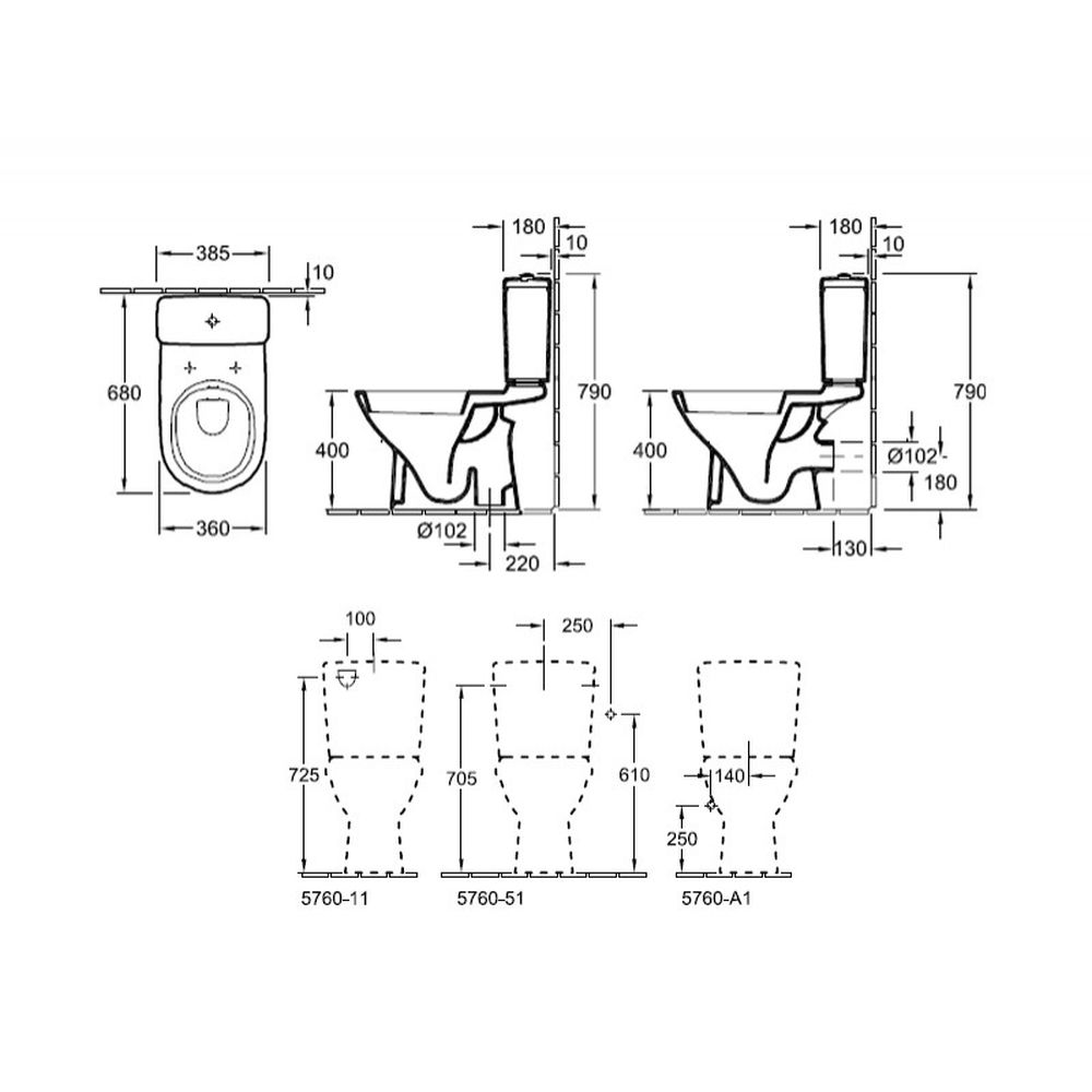 Vas Wc cu rezervor si capac soft close Villeroy & Boch, Novo [3]