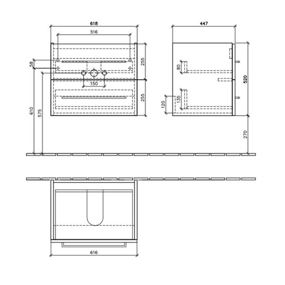 Mobilier lavoar baie alb cu 2 sertare Villeroy & Boch, Avento [5]