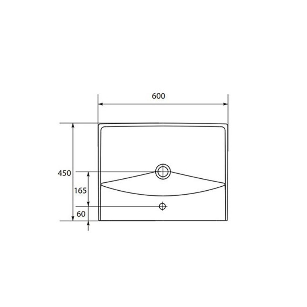 Lavoar baie suspendat alb 60 cm, dreptunghiular, Cersanit City [5]