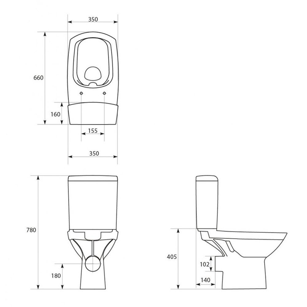 Vas wc rimless cu rezervor si capac Soft-Close si Easy Off inclus, Cersanit, Carina New [4]