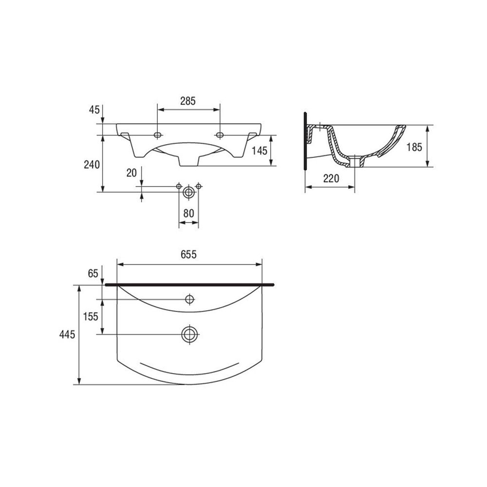 Lavoar baie suspendat ceramica Cersanit, Omega [4]