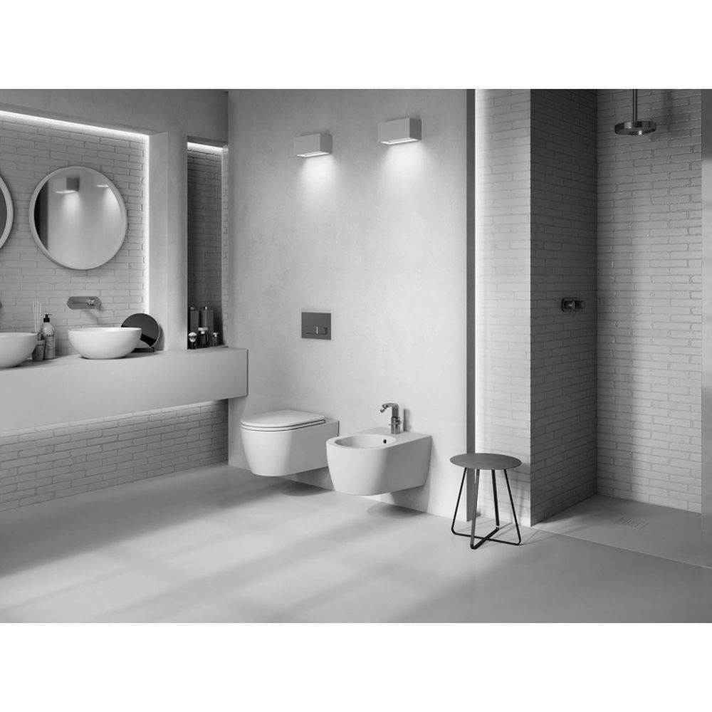 Lavoar baie pe blat slim alb 40 cm, rotund, Happy Hour Hatria [2]
