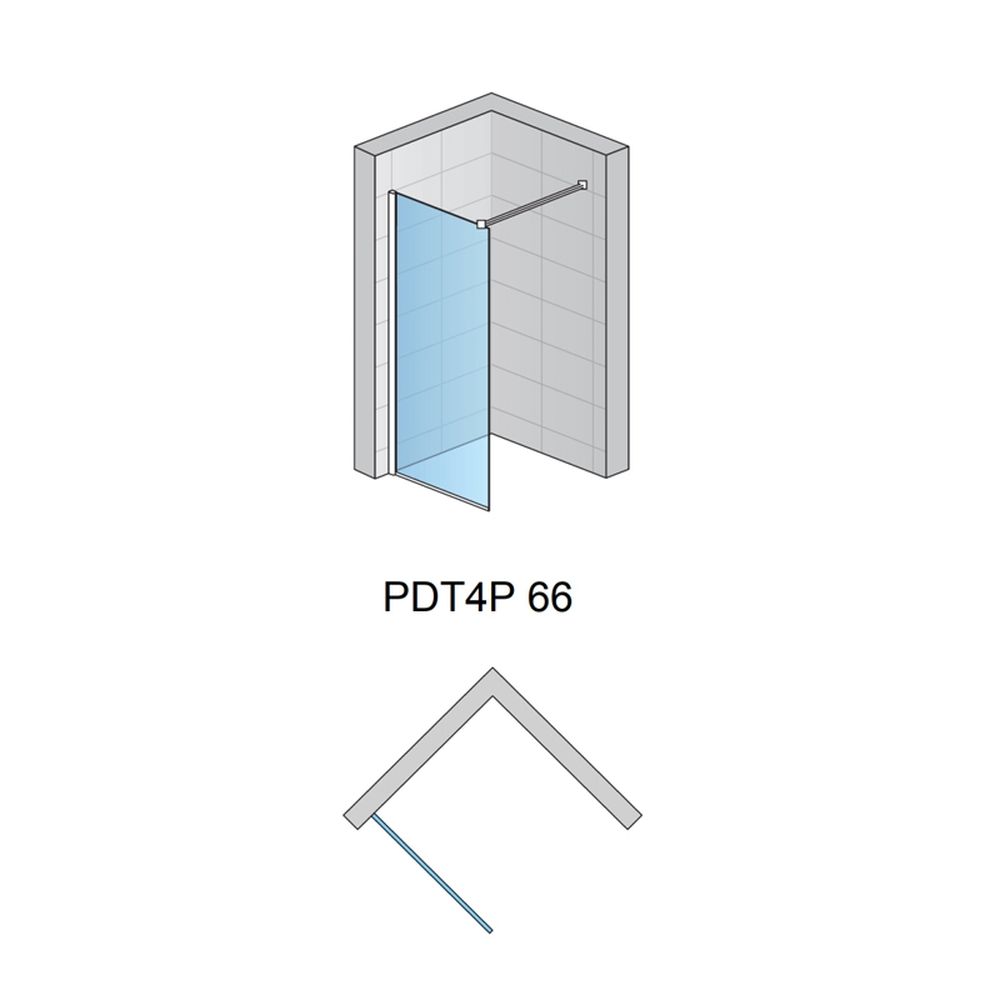 Paravan dus sticla 100x200 cm, cu cadru metalic Sanswiss Pur [4]