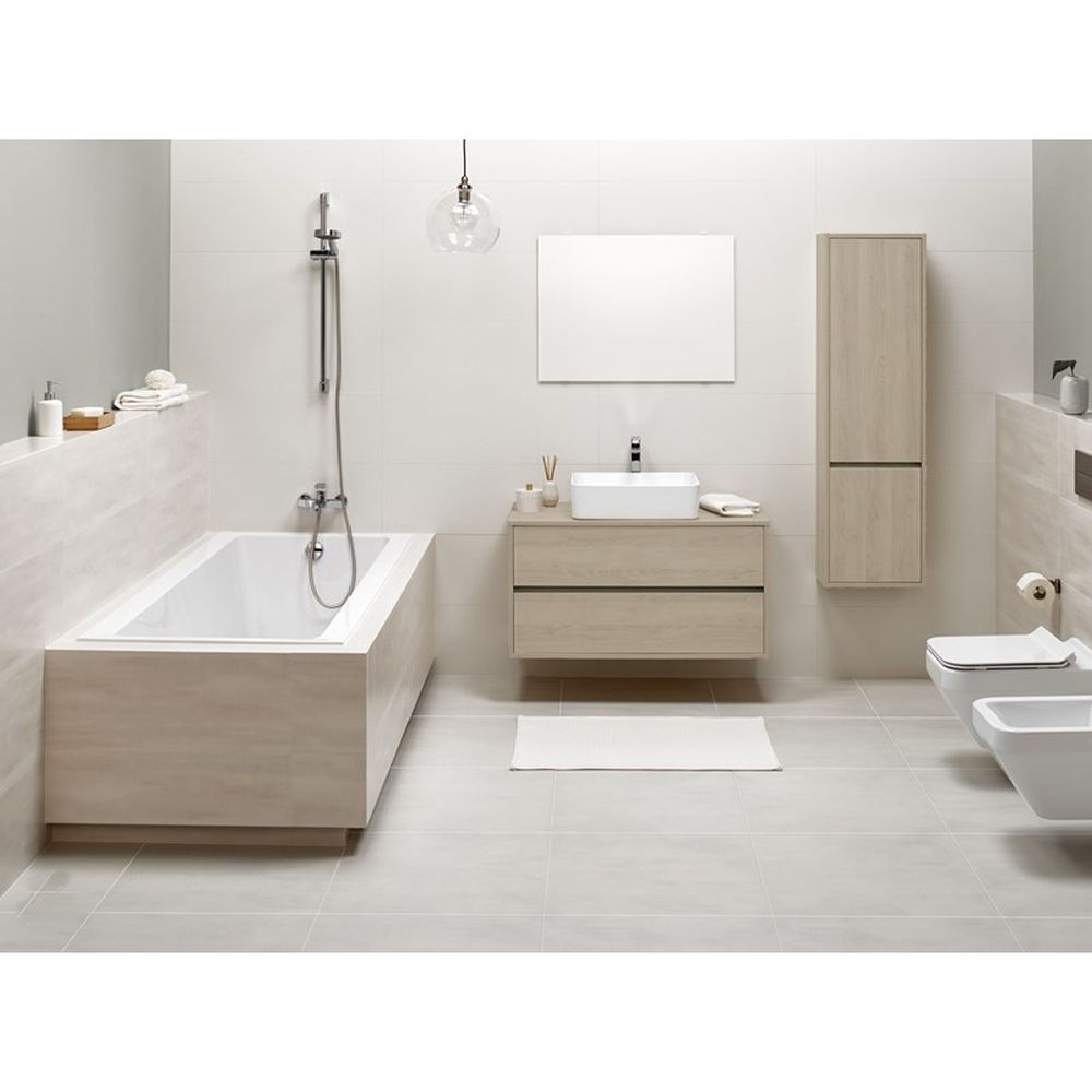 Dulap baie suspendat Cersanit Crea, 2 usi, 140 cm, stejar [3]