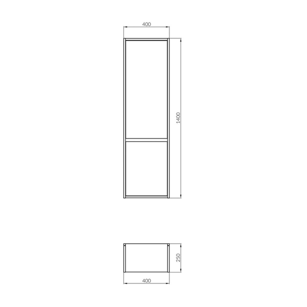 Dulap baie suspendat Cersanit Crea, 2 usi, 140 cm, gri [7]