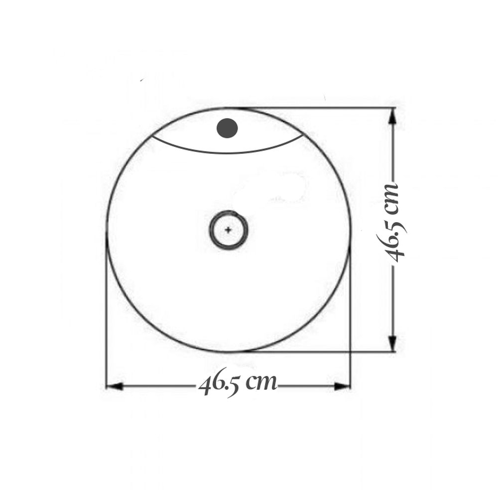 Lavoar pe blat alb lucios 47 cm, rotund, orificiu baterie, Fluminia Ibiza Grande New [6]