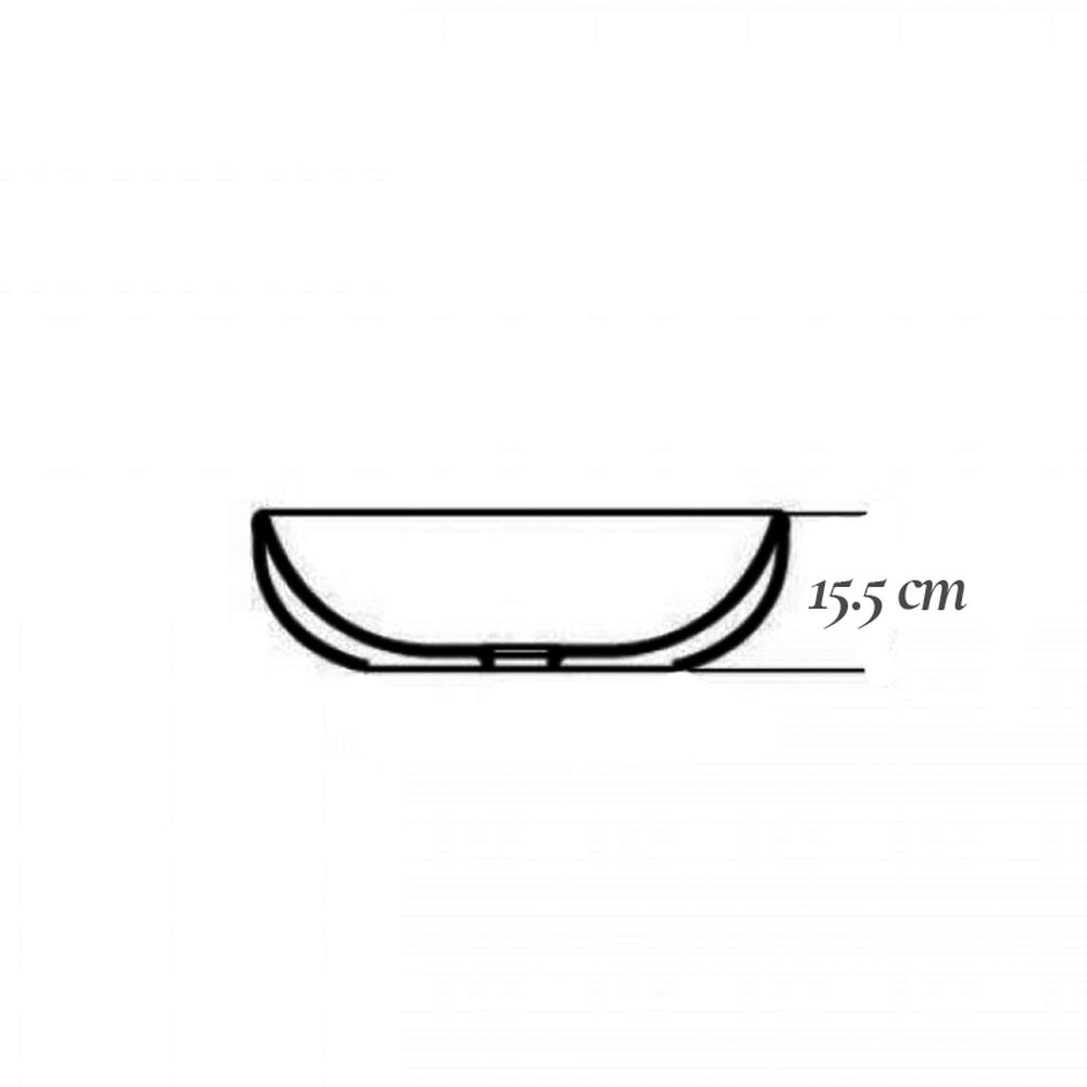 Lavoar pe blat alb lucios 47 cm, rotund, orificiu baterie, Fluminia Ibiza Grande New [7]