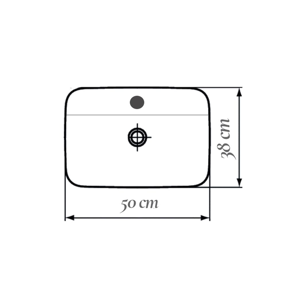 Lavoar pe blat alb lucios 50 cm, oval, Fluminia Cassandra [9]