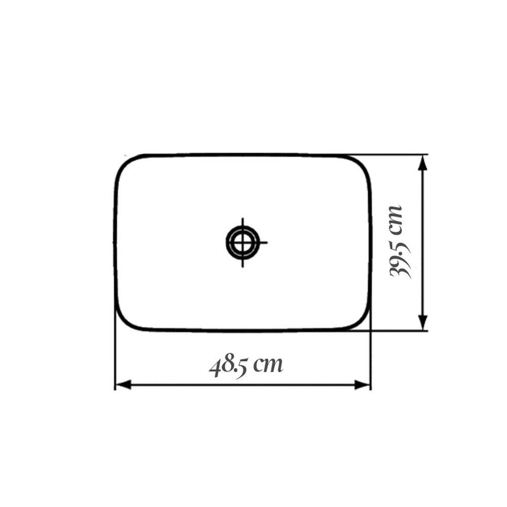 Lavoar pe blat alb lucios 49 cm, dreptunghiular, Fluminia Fides [6]