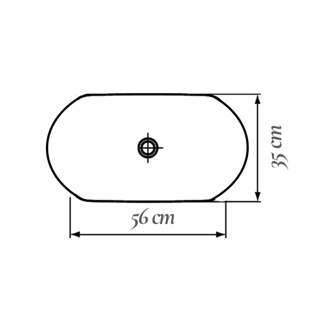 Lavoar pe blat alb lucios 56 cm, oval, Fluminia Tisa [9]