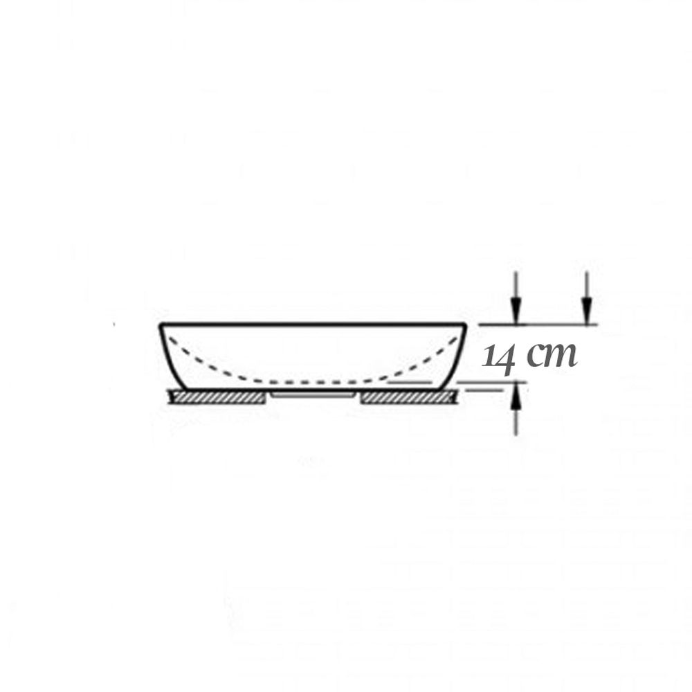 Lavoar pe blat alb lucios 56 cm, oval, Fluminia Tisa [8]