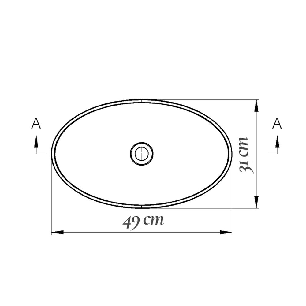Lavoar pe blat alb lucios 49 cm, oval, Fluminia Egg [5]