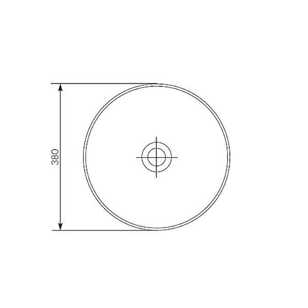 Lavoar pe blat alb 38 cm, rotund, Cersanit Crea [5]
