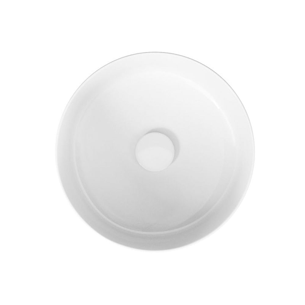 Lavoar pe blat alb 38 cm, rotund, Cersanit Crea [2]