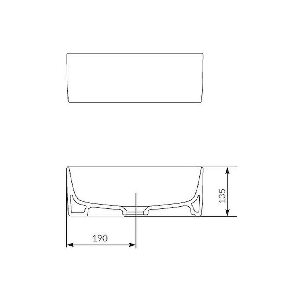 Lavoar pe blat alb 38 cm, rotund, Cersanit Crea [6]