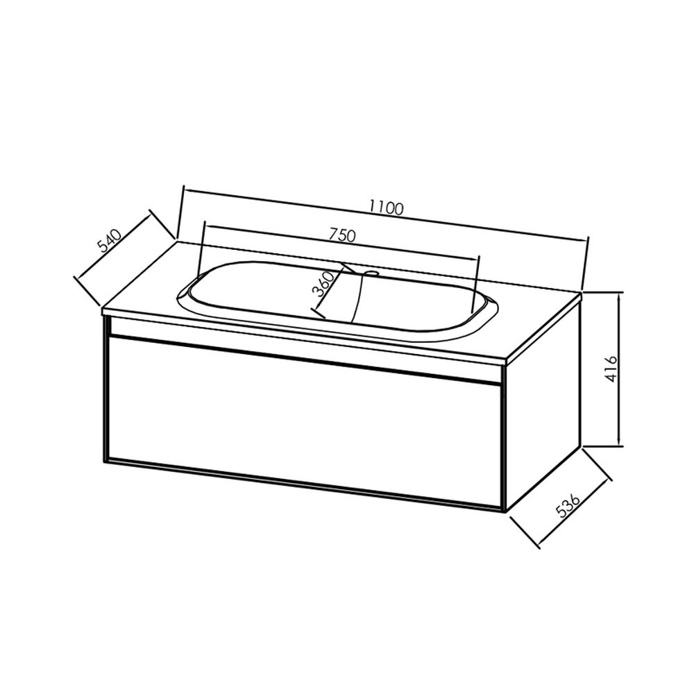 Set dulap baie cu lavoar inclus Kolpasan Pandora, 110 cm, stejar [3]
