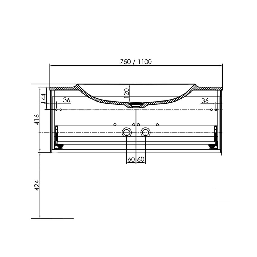 Set dulap baie cu lavoar inclus Kolpasan Pandora, 110 cm, stejar [4]