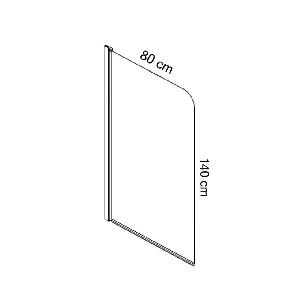 Paravan cada sticla securizata cu rama metalica, 80x140 cm, Mediterraneo, Round [2]
