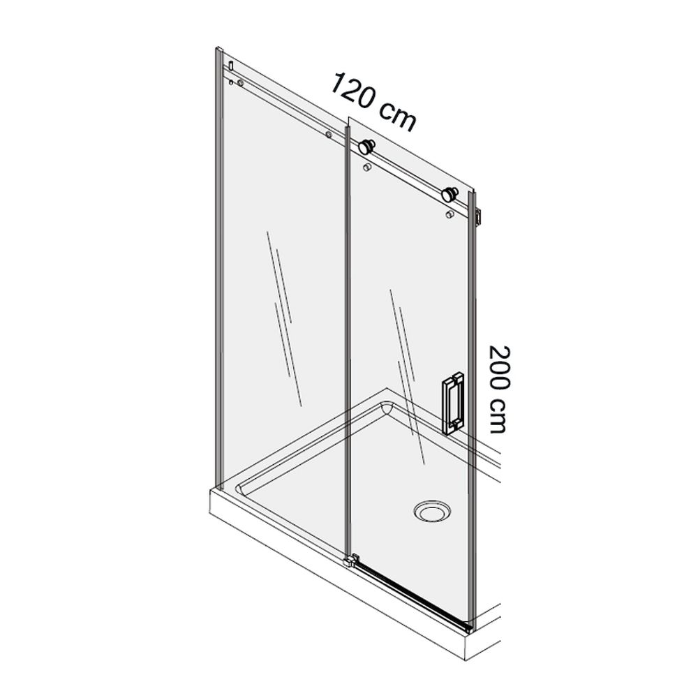 Cabina dus dreptunghiulara cu usa culisanta 100x80 cm, Mediterraneo Paloma [2]