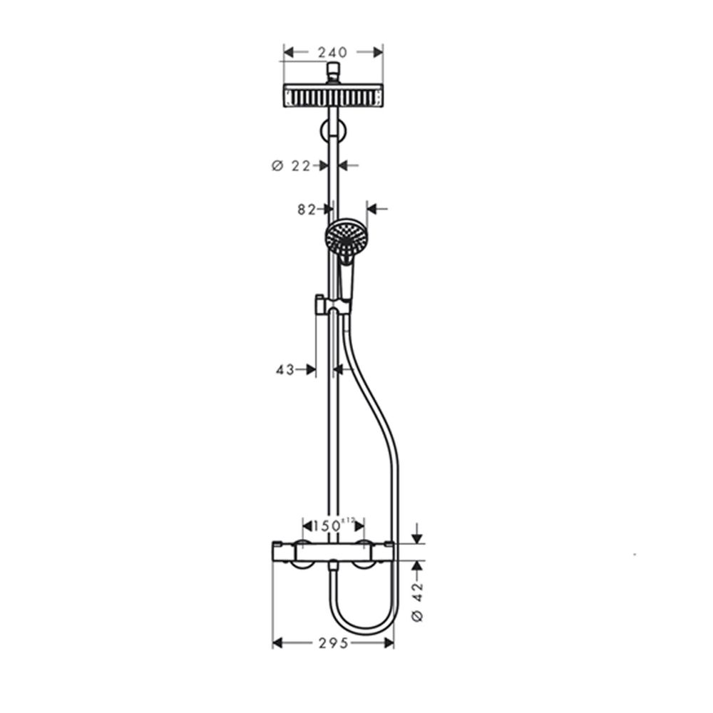 Coloana de dus cu termostat culoare crom Hansgrohe, Crometta E 240 [5]