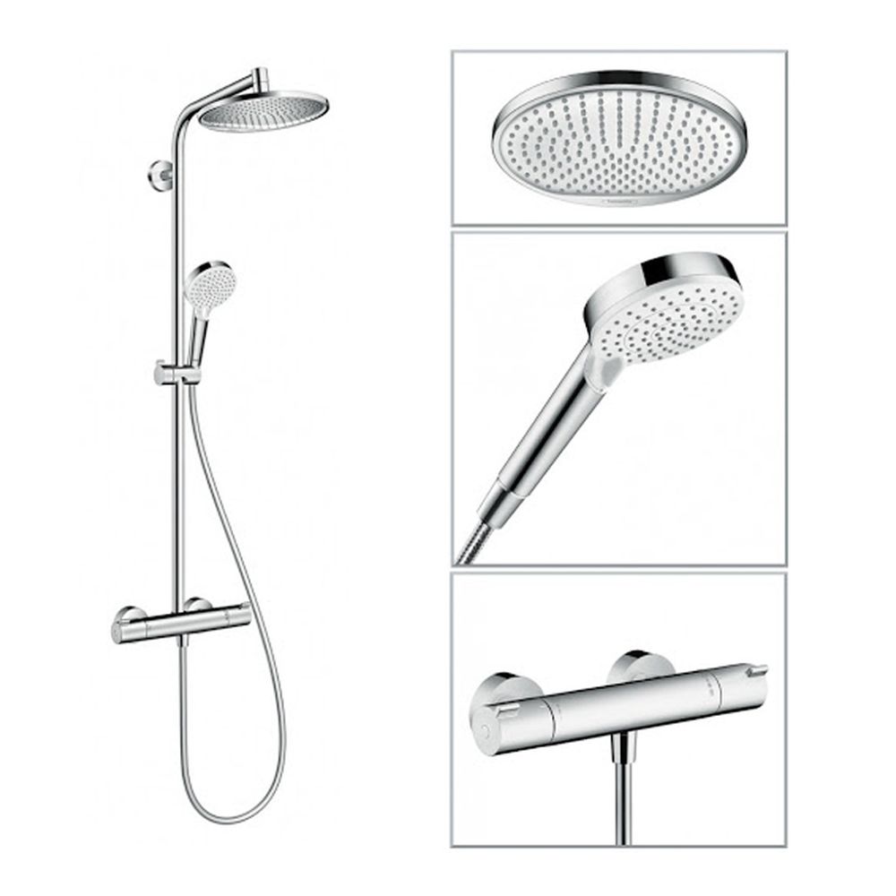 Coloana de dus cu baterie termostata, culoare crom, Hansgrohe Crometta S240 [2]