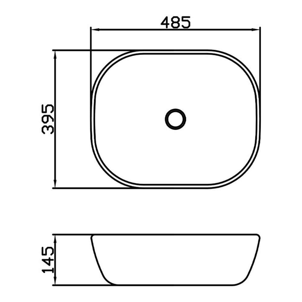 Lavoar pe blat alb/gri mat 49 cm Fluminia Indus [7]
