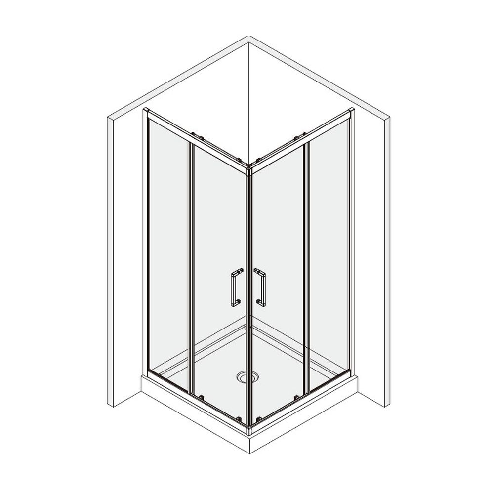 Cabina dus patrata crom 90x90 cm, Mediterraneo, Hector [3]