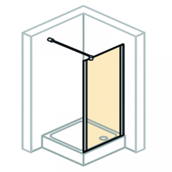 Set paravan dus walk-in 90x200 cm, Mediterraneo Foxy, rigola iesire laterala, 700 mm, baterie dus Cersanit Suaro si set de dus Hansgrohe [5]
