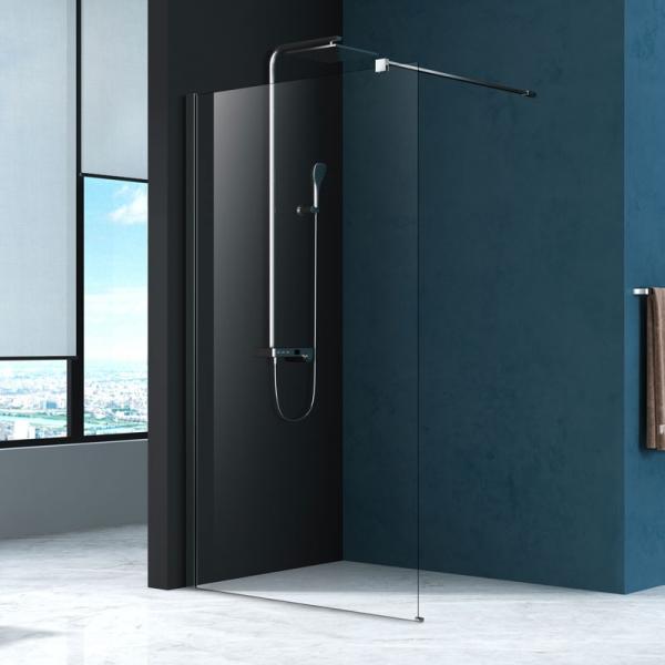 Set paravan dus walk-in 90x200 cm, Mediterraneo Foxy, rigola iesire laterala, 700 mm, baterie dus Cersanit Suaro si set de dus Hansgrohe [2]