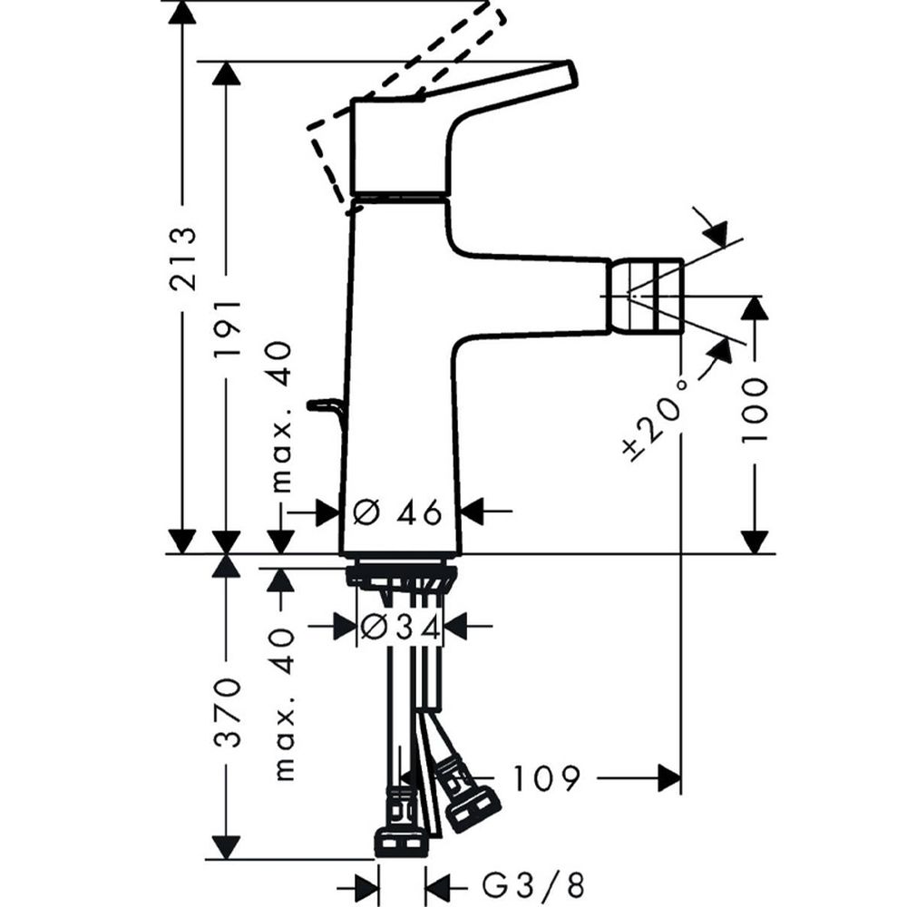 Baterie bideu crom cu ventil inclus  Hansgrohe, Talis S [2]