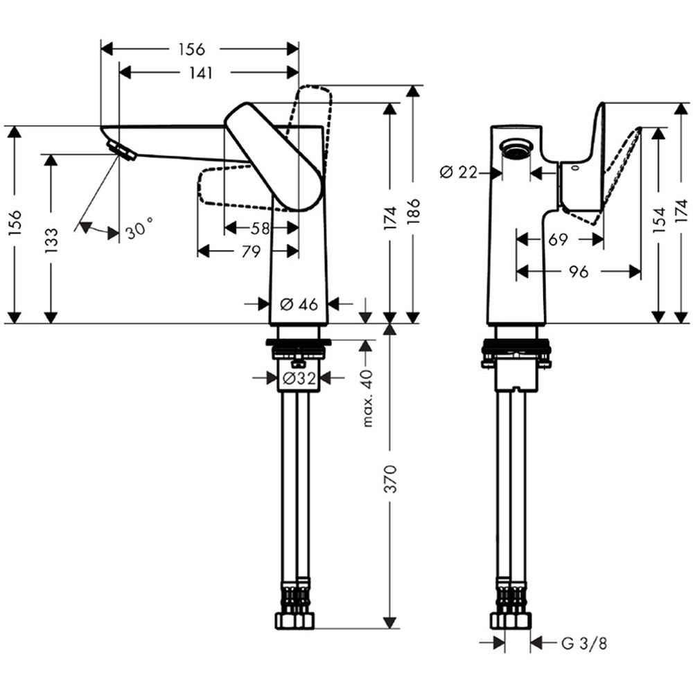 Baterie lavoar culoare crom, Hansgrohe, Talis E 150 [2]