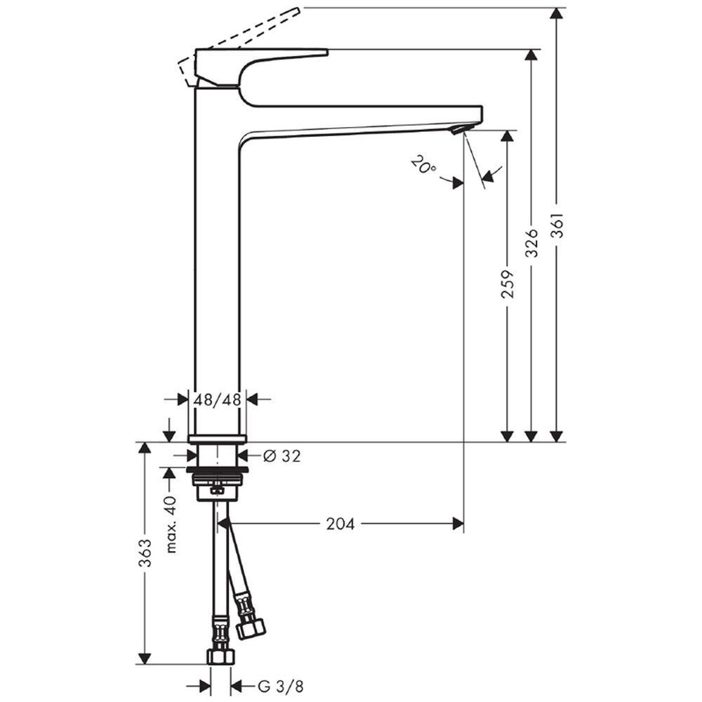Baterie lavoar bronz periat cu ventil, Hansgrohe Metropol 260 [2]