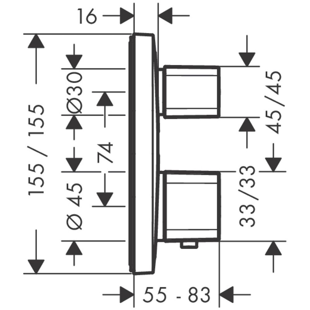 Baterie dus termostatata crom Hansgrohe, Ecostat E [3]