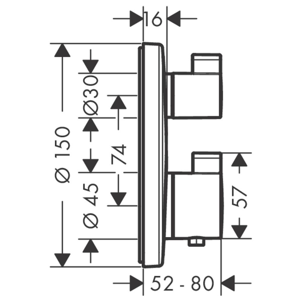 Baterie cada sau dus termostatata culoare bronz periat Hansgrohe, Ecostat S [2]
