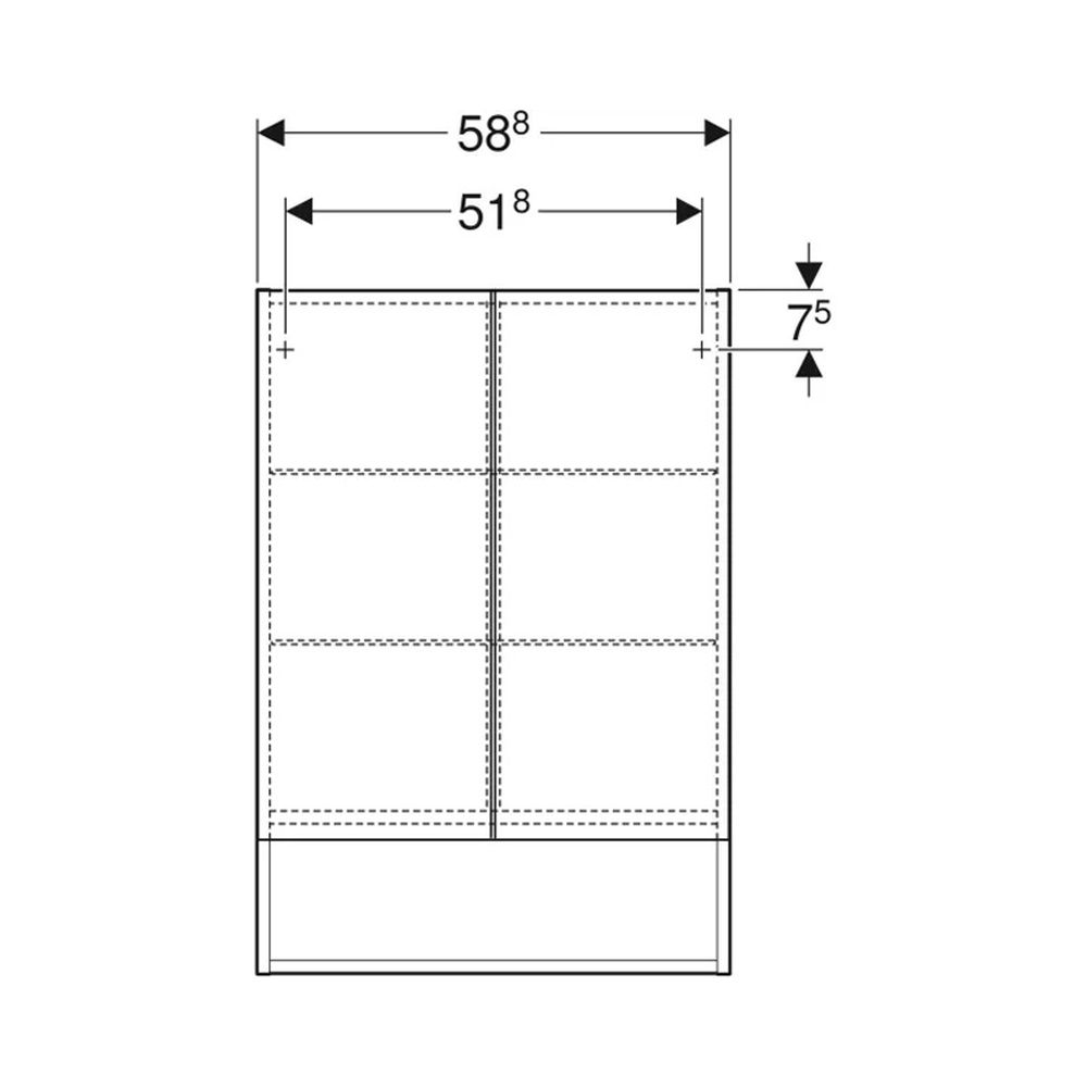 Dulap suspendat cu oglinda Geberit Selnova Square, 60 cm, nuc inchis [4]