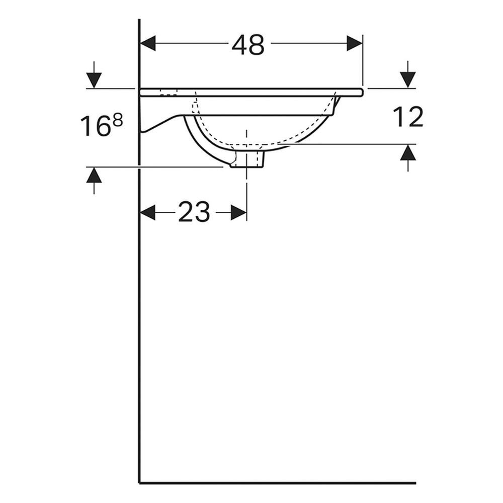Lavoar baie incastrat alb 60 cm Geberit Acanto [5]