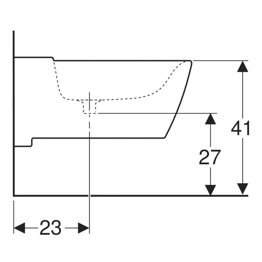 Bideu suspendat dreptunghiular alb Geberit Xeno2 [4]