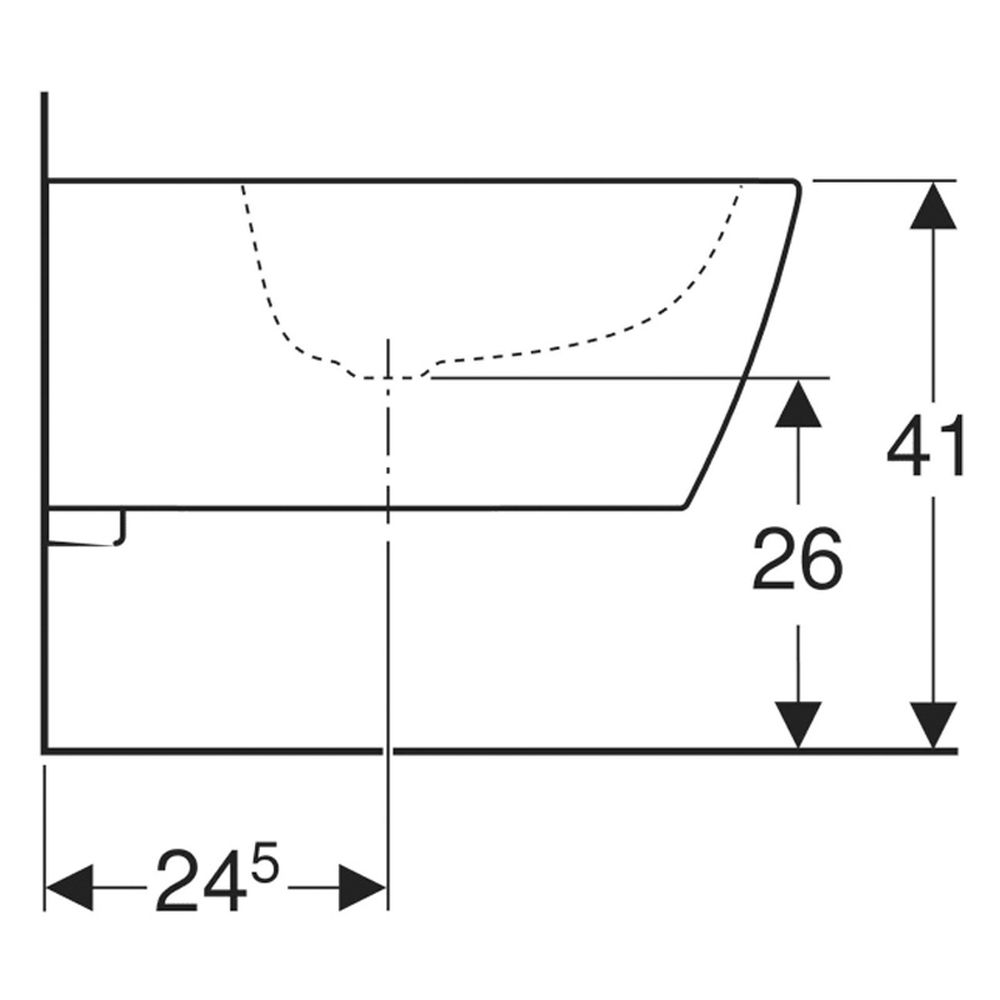 Bideu suspendat dreptunghiular alb, Geberit iCon Square [4]