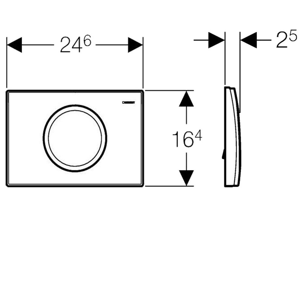Clapeta actionare rezervor Wc crom mat Geberit, Delta15 [2]