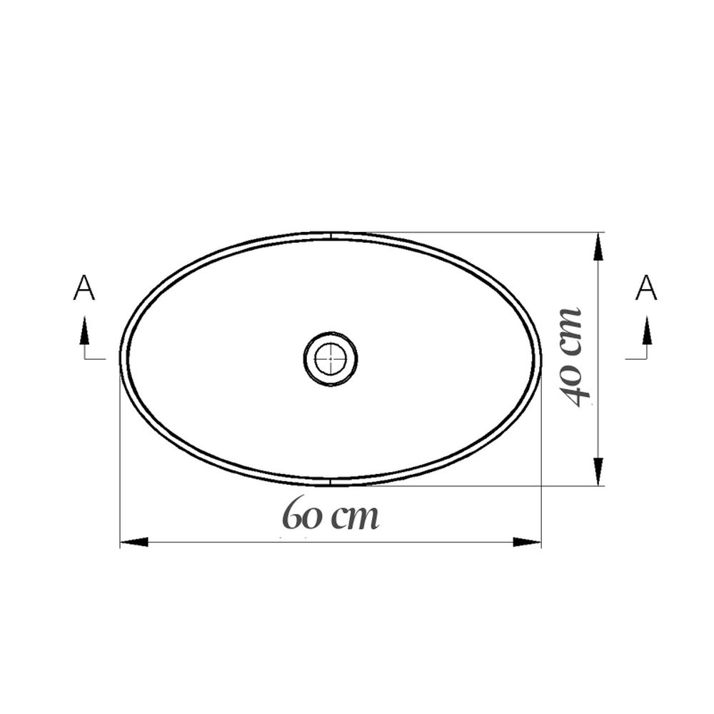 Lavoar pe blat alb lucios 60 cm, oval, Fluminia Odera [5]