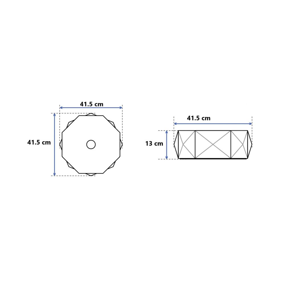 Lavoar pe blat alb lucios 42 cm, hexagonal, Fluminia Briliant [7]