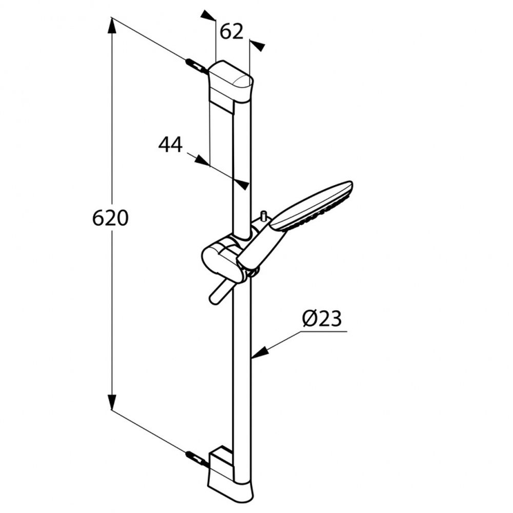 Set dus cu bara 60 cm crom Kludi Freshline, 1S [2]